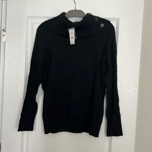 NWT WHBM Black Cowlneck Sweater size M